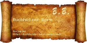 Buchholzer Bere névjegykártya